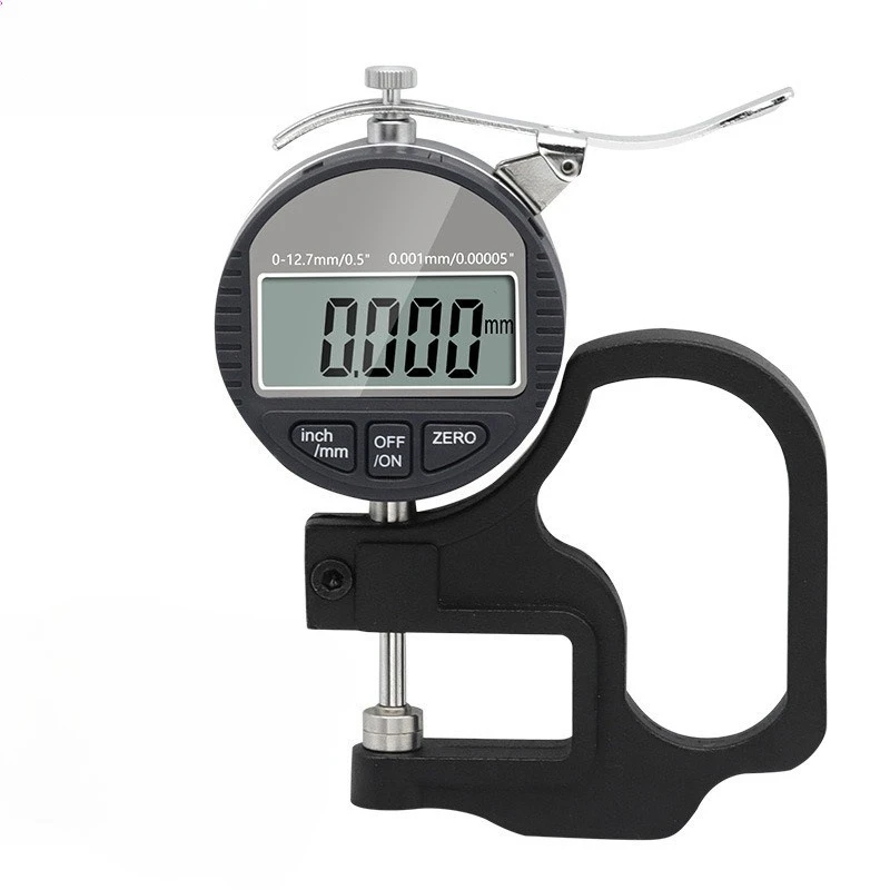 2025 0 - 12.7 ملم مقياس السماكة الرقمي وأداة قياس سمك الميكرومتر المئوية مناسبة للورق.