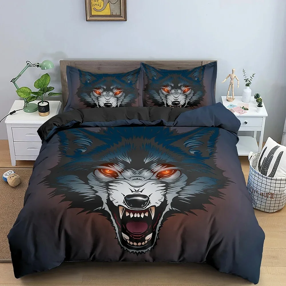 

Animal Black Wolf Bedding Set Boys Girls Twin Queen Size Duvet Cover Pillowcase Bed Kids Adult Fashion Home Textileextile