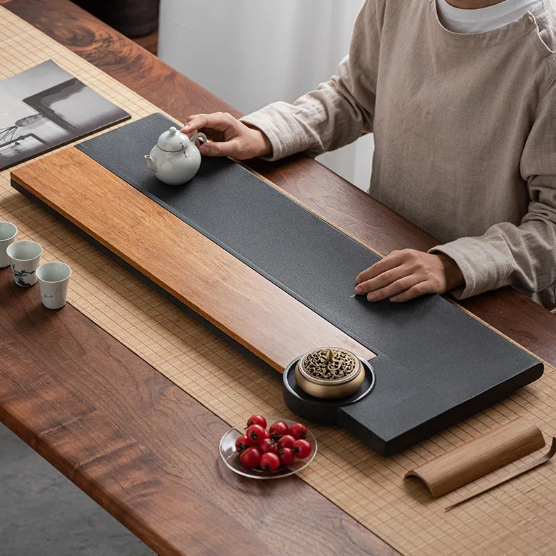 Tea tray light luxury modern simple kung fu tea set stone dry brewing tea table