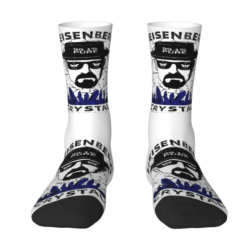 Novelty Mens Heisenberg Walter White Dress Socks Unisex Breathbale Warm 3D Print  Crew Socks