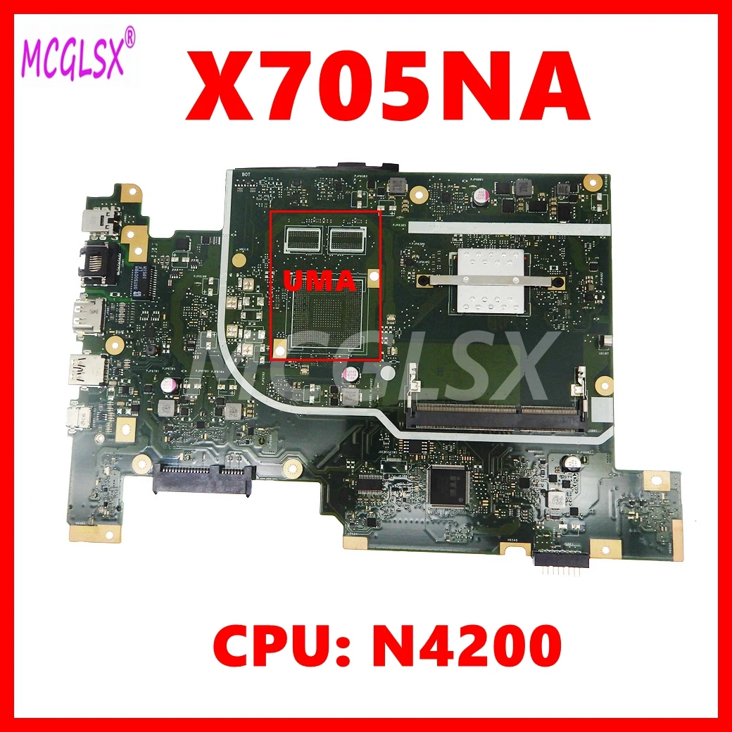 

X705NA With N4200 CPU Notebook Mainboard For ASUS X705NA X705N X705NC Laptop Motherboard 100% Tested OK