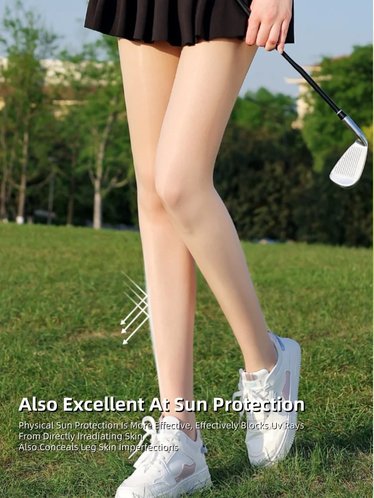 Women's Cool-Touch Tights: Summer Golf & Yoga, Breathable, Lightweight, UV Protection, Velvet Finish, Snag-Resistant