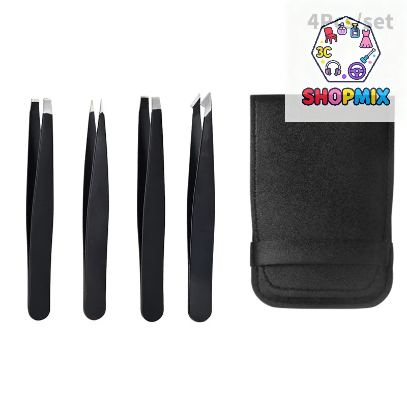 

4 шт. набор пинцетов профессиональные инструменты для макияжа пинцеты из нержавеющей стали для бровей для удаления волос на лице и вросших волос