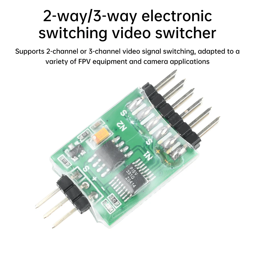 Módulo de comutação de vídeo de 2-3 canais Unidade de interruptor de vídeo de 3 vias Dispositivo de interruptor de vídeo DC5-12V para câmera RC FPV Transmissor de drone