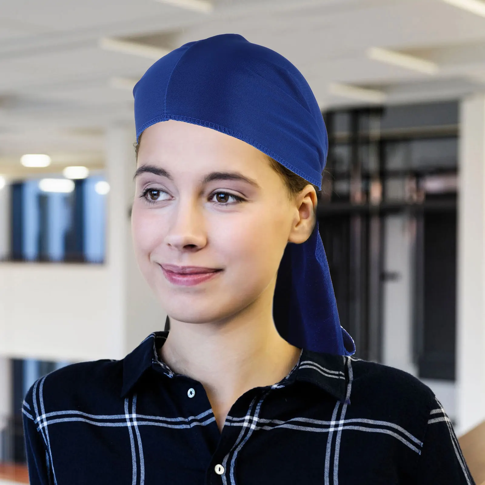 

s Long Durag Velvet Silk Satin Doo Rag Hat for Men Wide Shoulder Straps Smooth Fabric Lightweight Breathable Elastic Durag Head