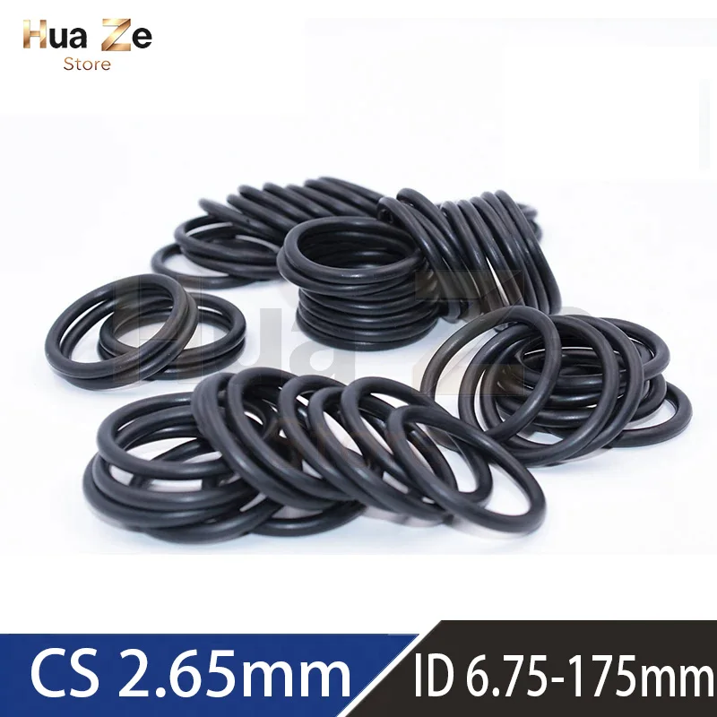 10-50pcs , CS 2.65mm ID 6.75 7.1 7.6 8 8.75 9 9.5 10 10.6-175mm,Black NBR O-Ring Seals Oil Resistant Round Gaskets Customizable
