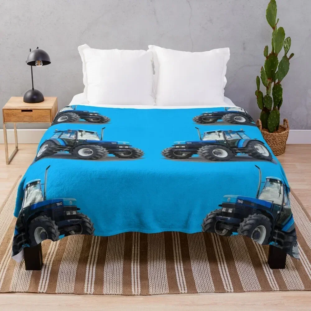 

blue tractor Throw Blanket Blankets For Sofas Summer Flannel Cute Plaid Blankets