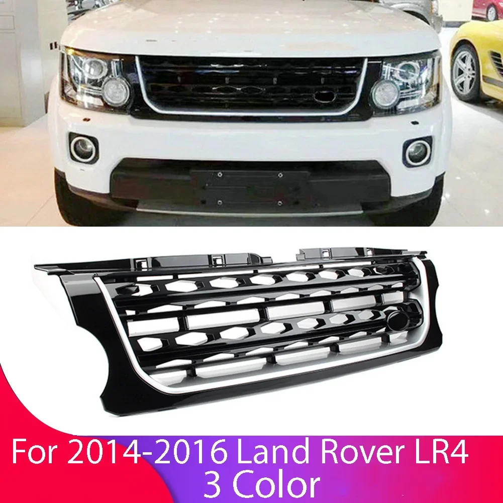 

For Land Rover Discovery 4 LR4 2014 2015 2016 LR057534 All Glossy Blak Car Front Racing Grill Bumper Honey Comb Mesh Grille ABS