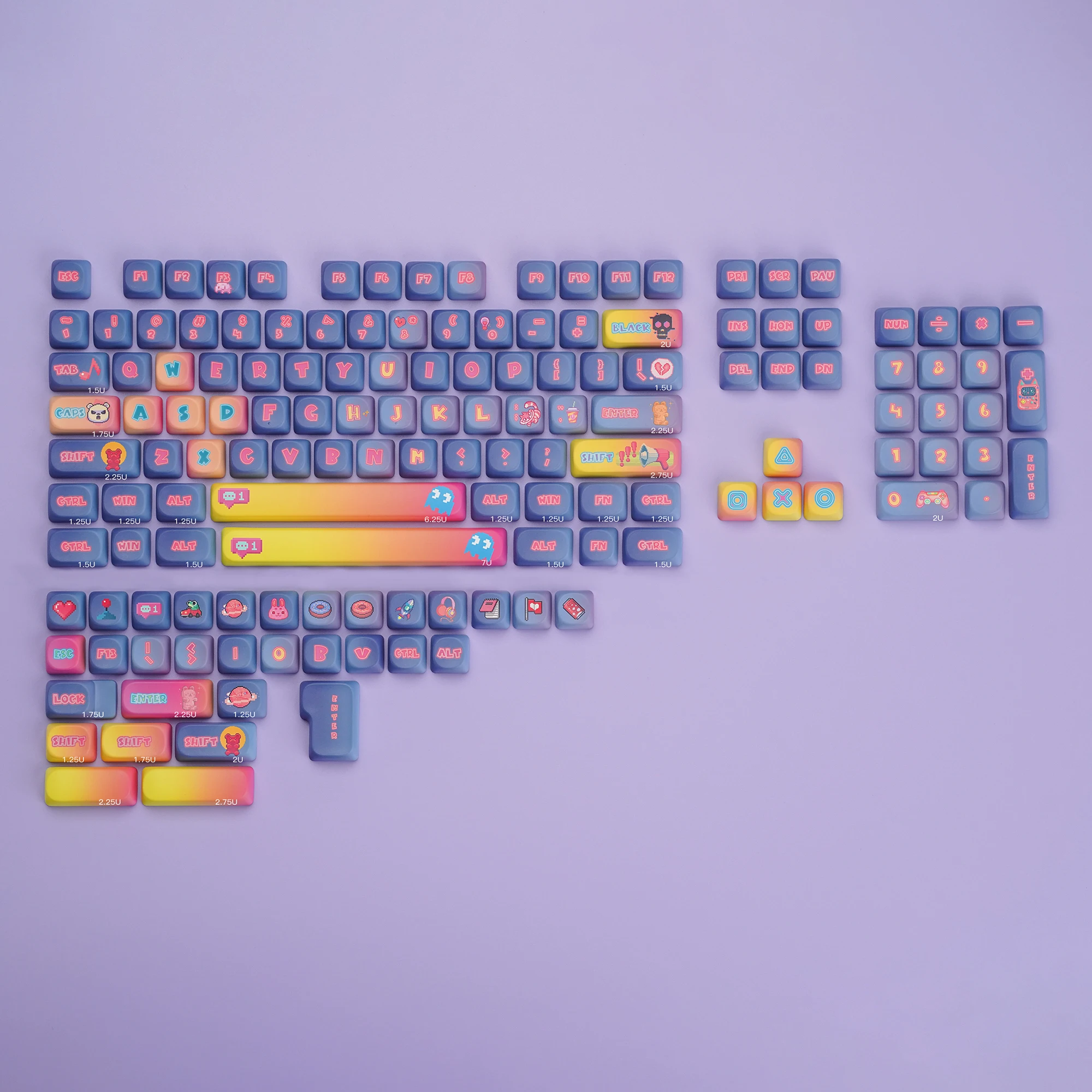 Gamer Girl MOA Profile Keycaps Set PBT material  Dye-sublimated 143 keys ANSI/ISO layout