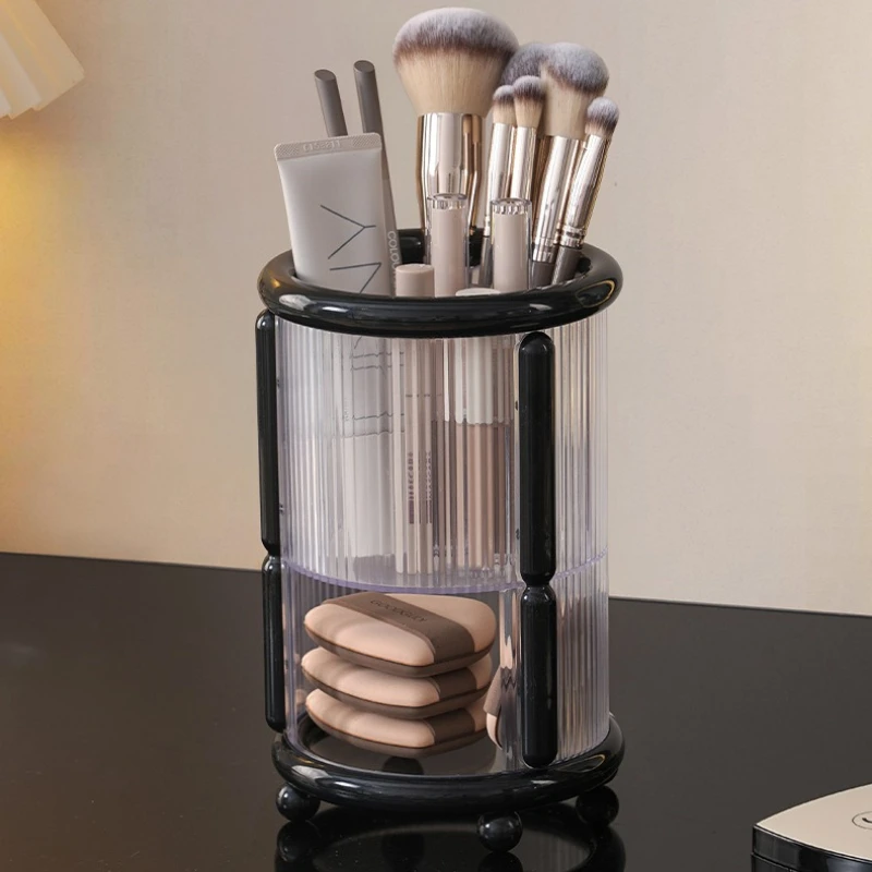 

Минималистичный двухслойный органайзер для кистей для макияжа, помады, карандашей для бровей, вместительный контейнер для хранения косметики, практичный инструмент