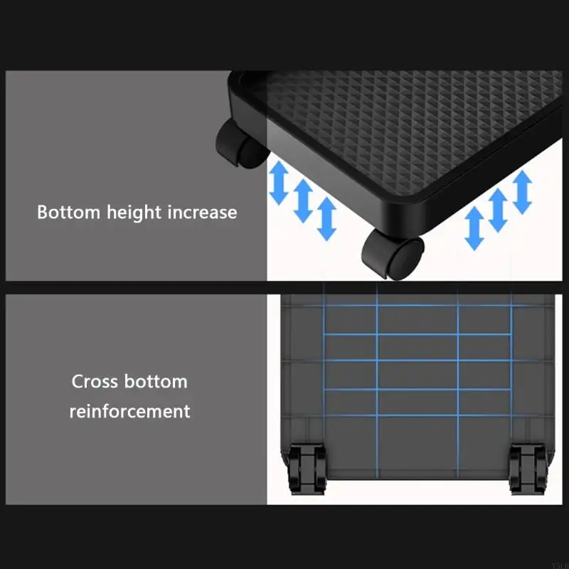 Y5LB Ergonomischer PC -Hülle Halter mit glattem Rollrad -Mainframes -Tabletthalterung