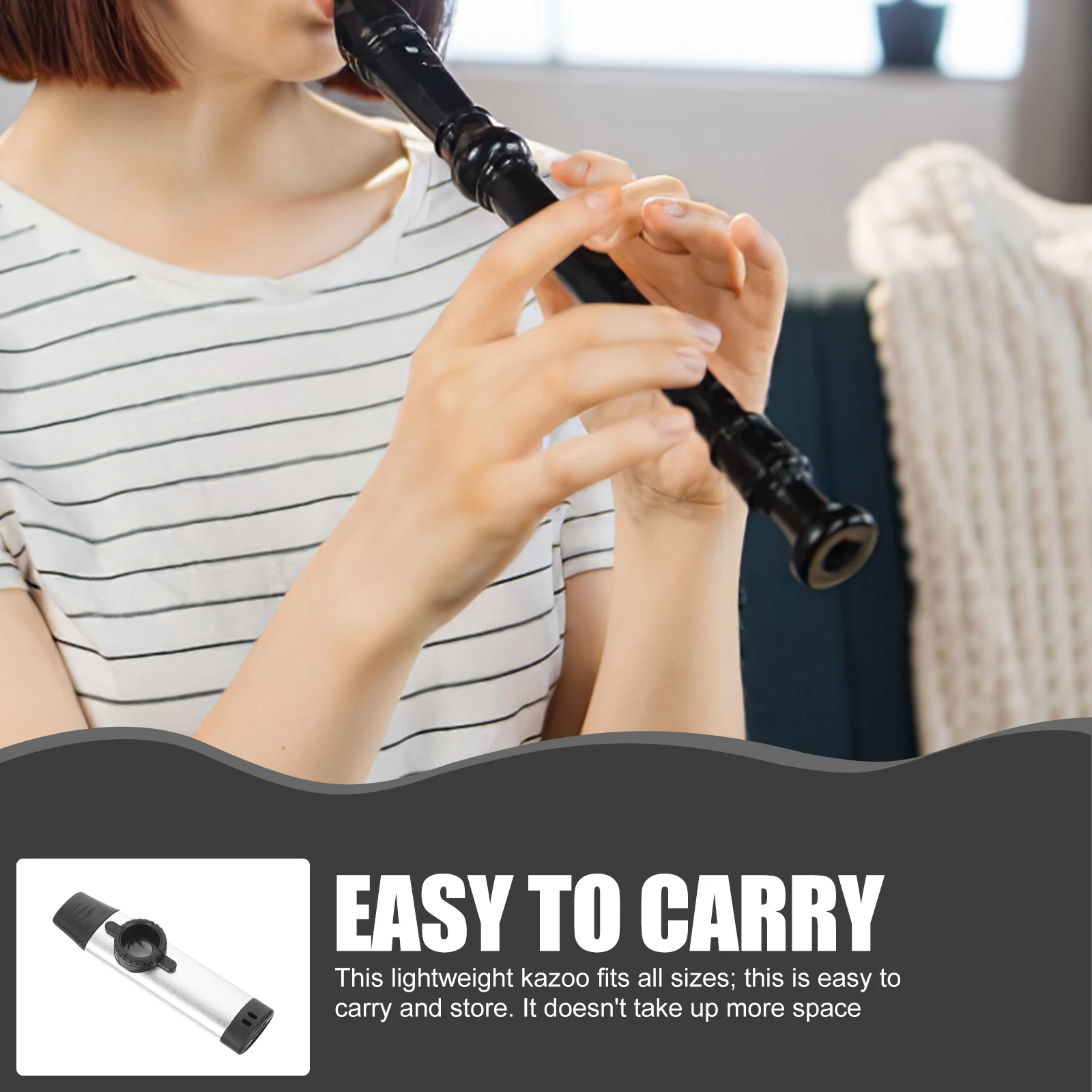 

1 set 1 Set Metal Kazoo For Adults Musical Performance Portable Durable Easy Learning Instrument Guitar Partner Small