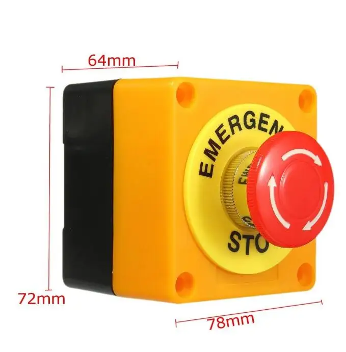 AC 660V 10A Plastic Shell Red Sign Emergency Stop Mushroom Push Button Switch