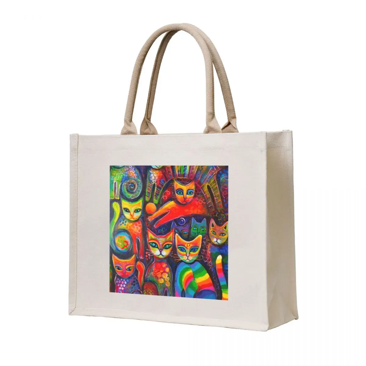 

Rainbow cats acrylics Tote Bag shopping cart bags shopper bags for women canvas bags