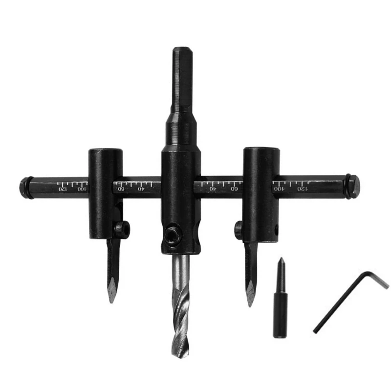 A2UD Lỗ Cắt Mũi 30-300mm Gỗ Chong Chóng Mũi Cưa Có Thể Điều Chỉnh Vòng Tròn Lỗ Cưa Gỗ Cắt mũi