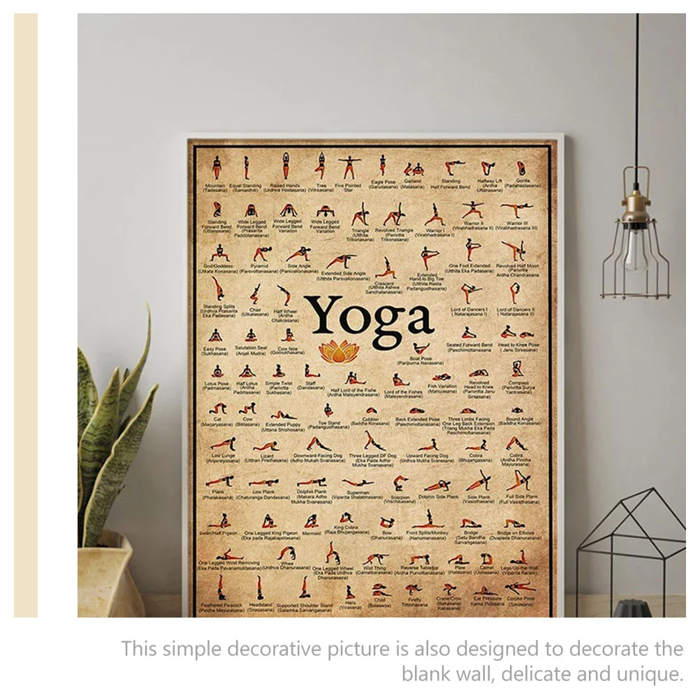 Pôster de yoga, decoração de escritório, imagem doméstica, peça decorativa de lona, parede substituível, decoração de cabine de foto