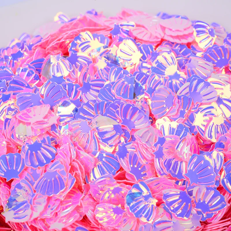 500g/bag Gold 7mm Scallop Sequins - Shell Glitter Flakes for Nail Art, Slime & Resin Filling, Sparkling DIY Craft Accessories