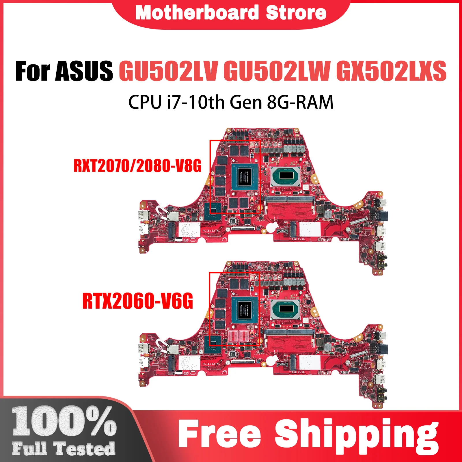 Mainboard For ASUS GX502LXS GU502LV GU502LX GU502LW GX502LWS GX502L GU502L Laptop Motherboard I7 10th Gen