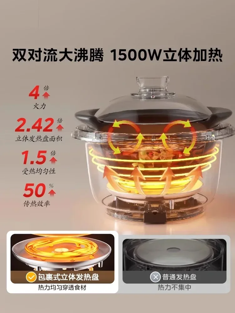 وعاء كهربائي أوتوماتيكي من ميديا 220 فولت للحساء، وعاء طهي وغليان سريع متعدد الوظائف BCD