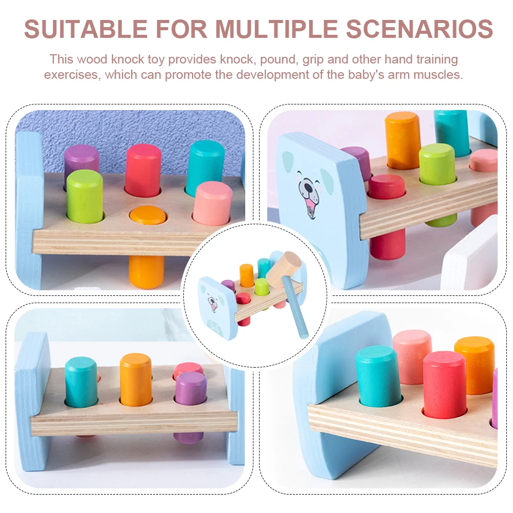 

Wooden Hammering Toy Set Smooth Surface Kids Educational Toy Lightweight Portable Pounding Game Toys For Children Hand Eye