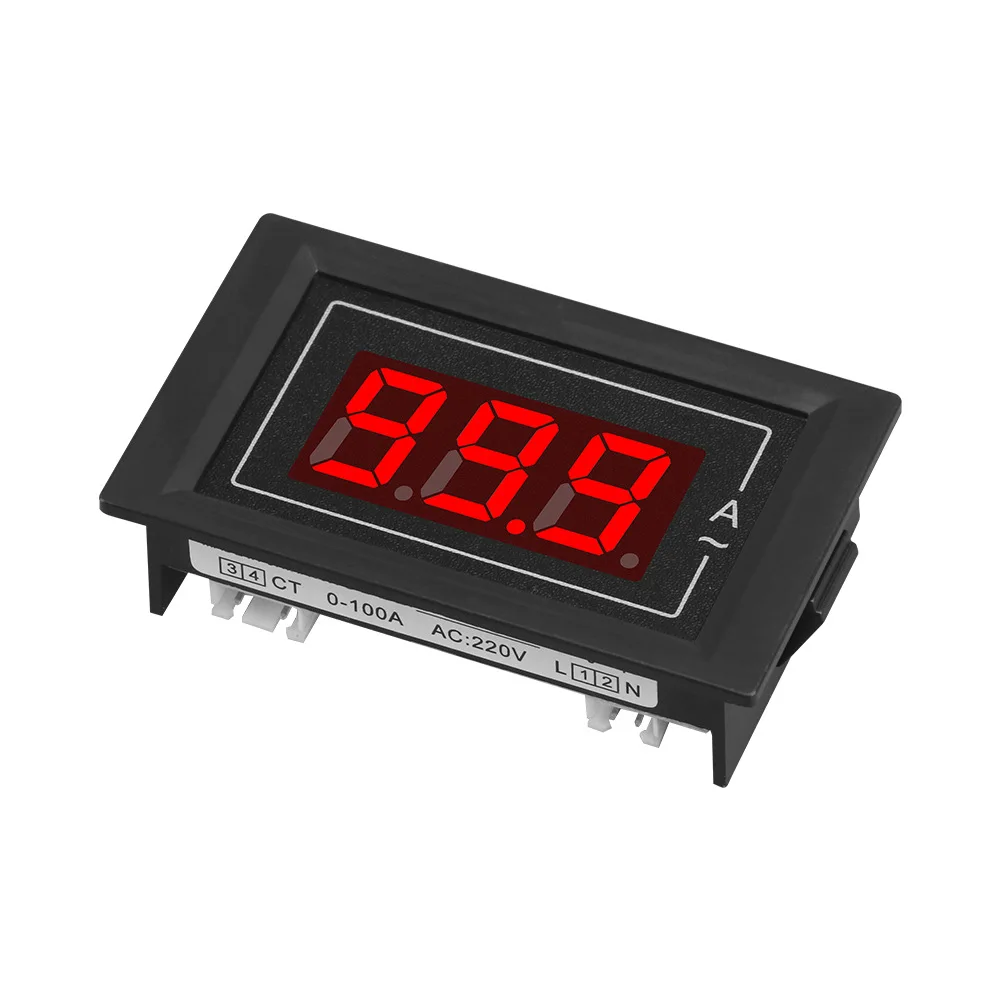 D85-5035A Small Digital Ammeter AC 220V 100A Single-phase Current Meter Tester Panel Monitor Indicator with Transformer