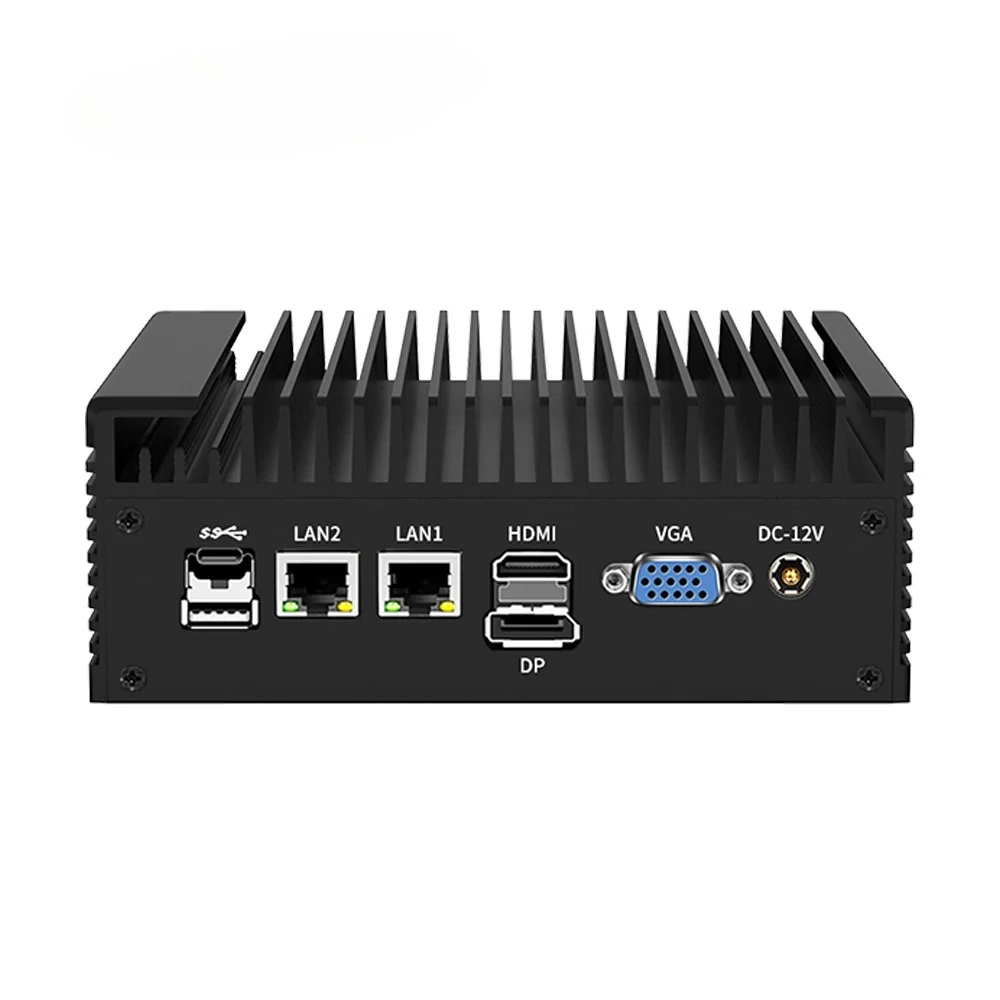 New Industrial Mini PC 2 Ethernet 6 USB 2 COM 2 LAN Port Win7/11 Wifi Embedded N100 DDR4 Esata Available AU/US/EU Plug Types