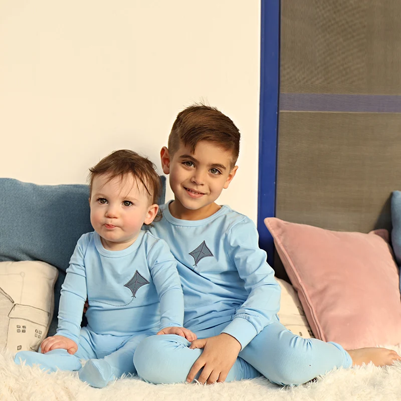 

Barcali Modal soft pj family matching clothes kids boys girls baby pink and blue spring summer casual clothing