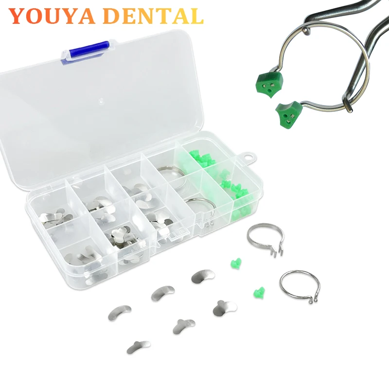 

1 set Dental Profile Matrix Ring Metal Matrix Ring Triangular Matrix Bracket Dental Forming Plate Tools