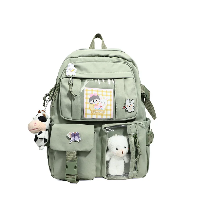 女の子のバックパックかわいいスクールバッグ学生十代の少女ポケット女性のラップトップバックパック原宿新学期 mochilas mujer y2k