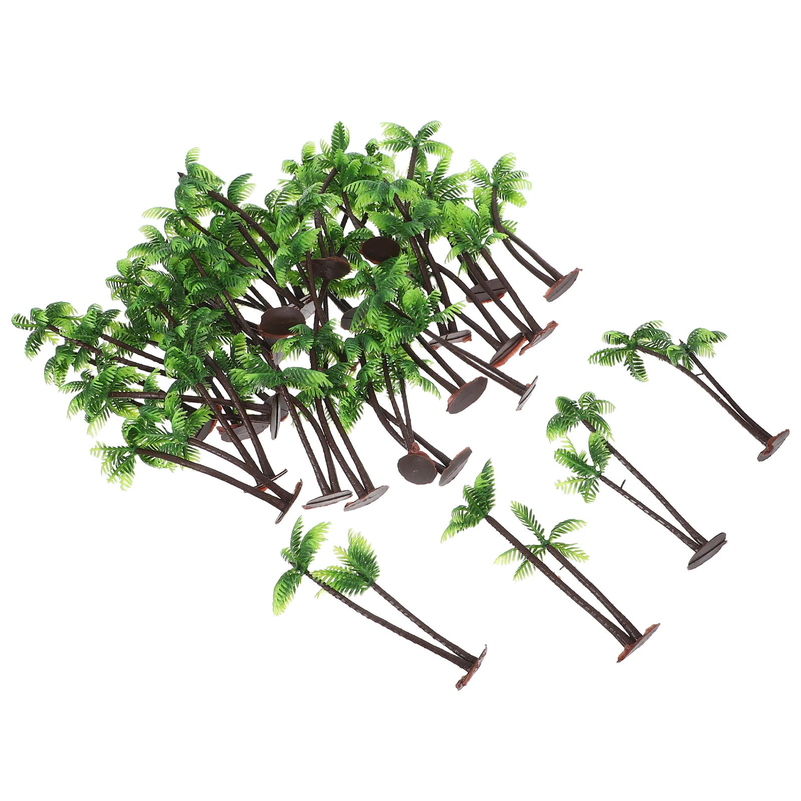 

36 Pcs Artificial Coconut Trees Mini Landscape Decor Plastic Plants Faux Palm Model Scenery Props Tropical