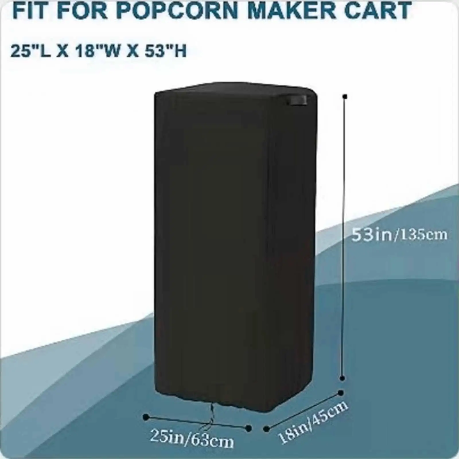 팝콘 카트 커버 청소 및 보관이 용이함 옥스포드 천 방진 찢어짐 방지 방풍 방수 팝콘 기계 카트 커버