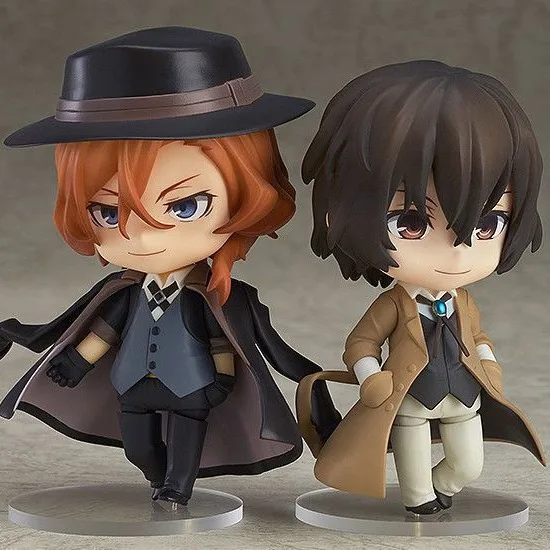 Q-Version Nendoroid 676 Chuuya Nakahara & 657 1748# 893# Dazai Osamu - Bungo Stray Dogs Pilot Edition - Face Swap Figure Model