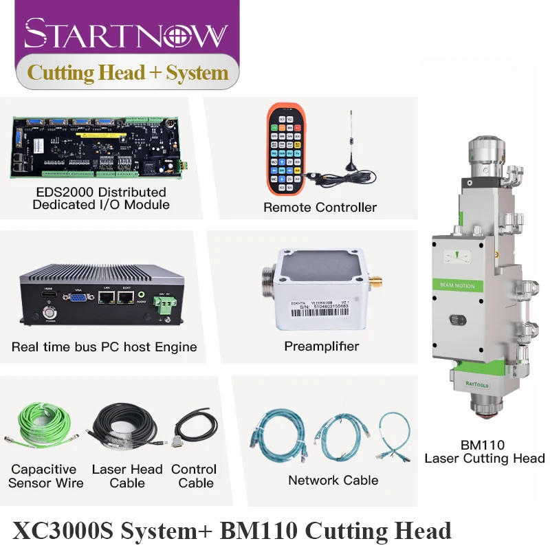 

Startnow Raytools BS12K BM110 BT220 Fiber Laser Cutting Head With Matching System XC3000S Plus XC4000 for Laser Cutting Machine