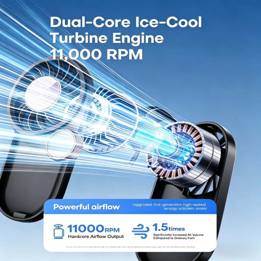 1200mAh Mini Pocket Fan Silicone Finger Ring 5-speed Roller Wheel Adjustment Summer Fans Digital Household High-speed Small Fan