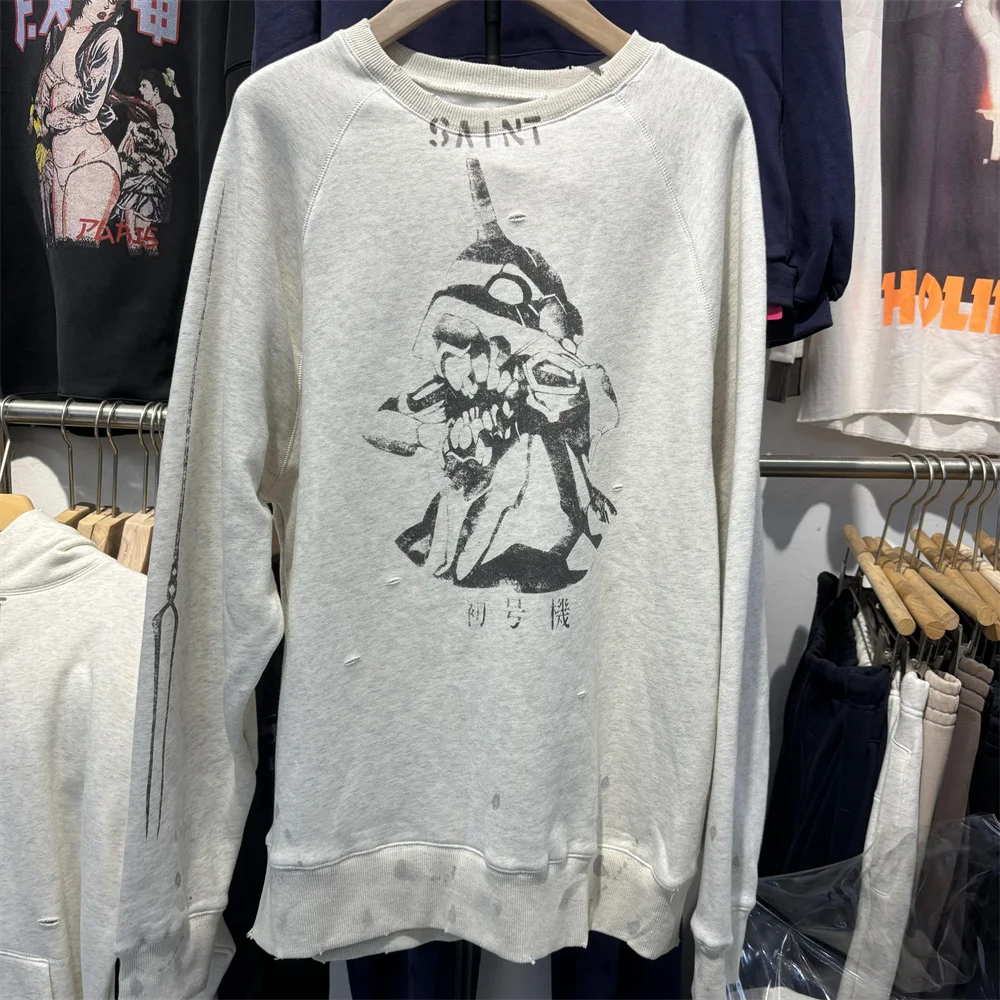 

Свободная круглая толстовка Ne с принтом Waed ex Fiti, толстовка оверсайз с принтом, современный хлопок, осень-зима