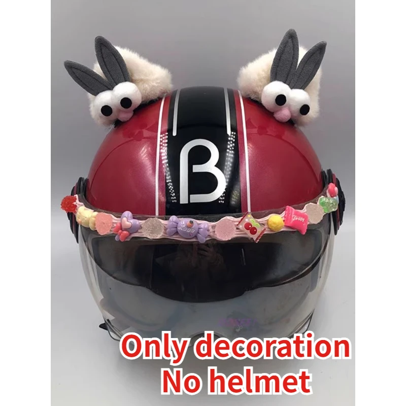 Funny Cat Ear Helmet Decoration Motorcycle Electric Car Rider Motorcycle Ski Helmet Personalized Modification