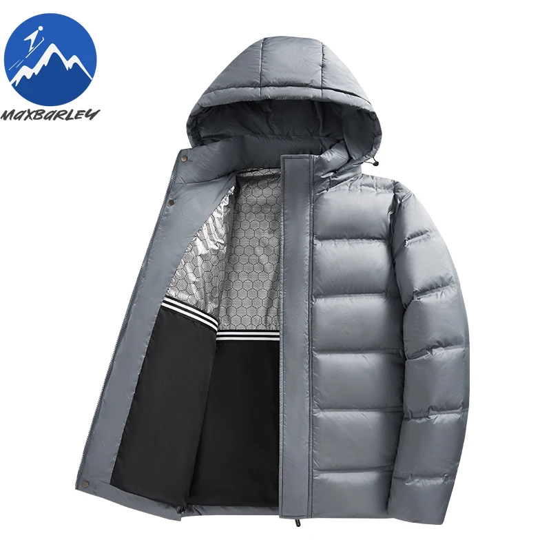 الشتاء الرجال أسفل سترة الراحة الثلوج التزلج الباردة مقاومة الدافئة مبطن السترات مقنعين في الهواء الطلق الجرافين الذاتي التدفئة يندبروف معطف