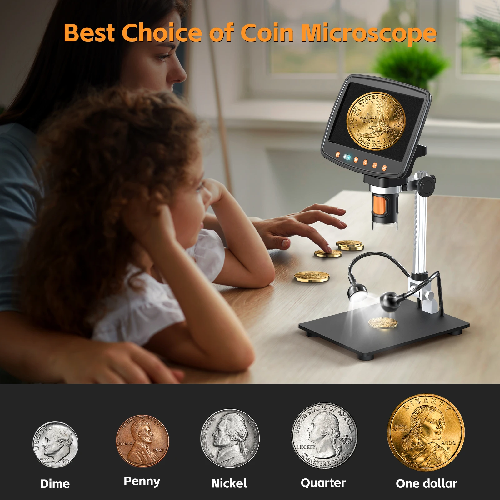 Hayve MS1 HDMI Digital Microscope with 7inch IPS Screen 1500X Magnification with 10LEDs Electron Microscopios For Repairing