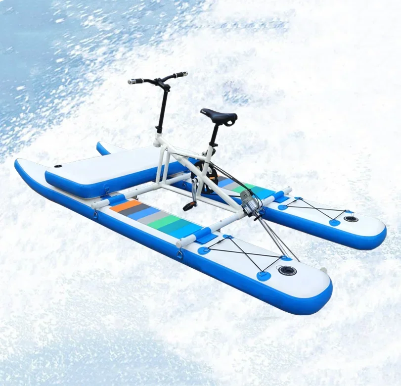 Adult Pedal  PVC Inflatable High quality single  sea cycle  water bike pedal boats for sale cheap pontoon boats