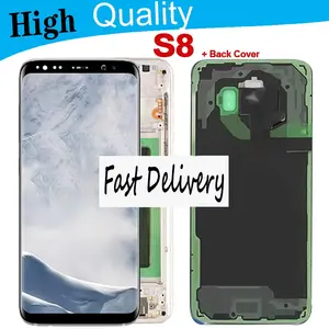 Bilashmart 5.8 Tested High Quality AMOLED LCD Replacement Samsung S8 SM G950FD Touch Screen S8 Display with Back Glass