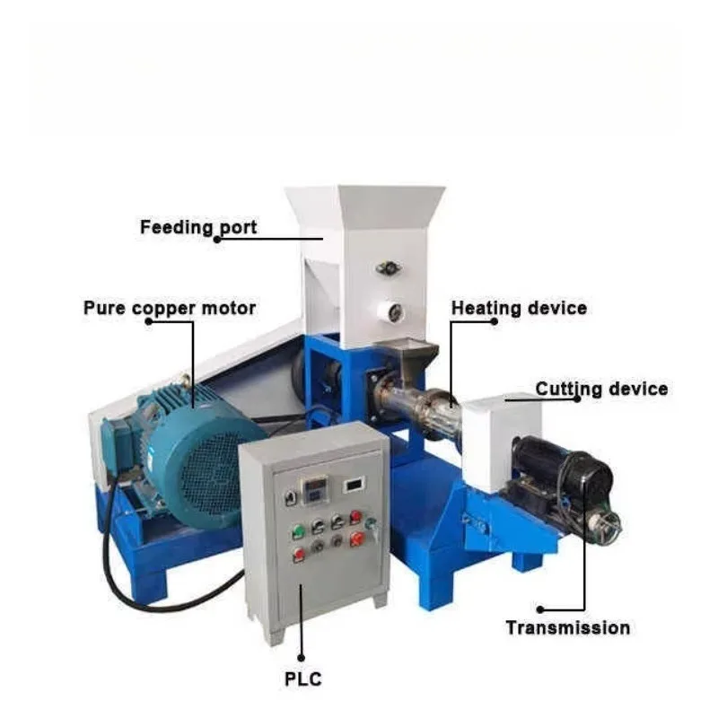 High Productivity New Carp Fish Feed Extruder Machine Floating Fish Feed Making Machine 100kg/h Engine