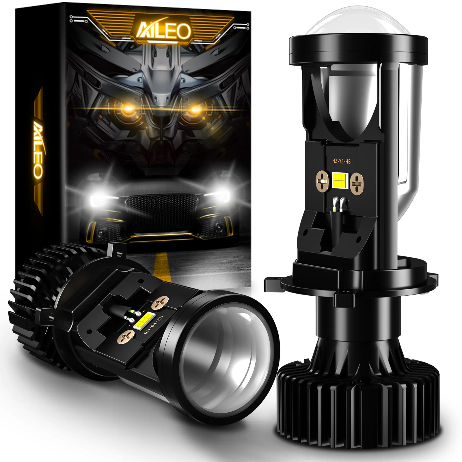 AILEO 2 PCS H4 LED Projector Headlight Bulbs 30000LM 120W LED H4 High Low Beam 6000K 4300K LHD RHD Car Headlight Bulbs