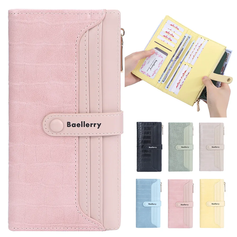 

Fashion Wallet Women 2025 New Women's Long Wallet Buckle Sanded Leather Coin Purse Mini Female Purses Card Holder Purse