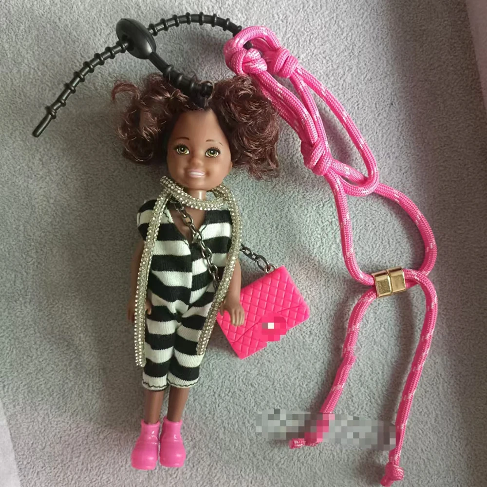 New Cute Doll Pendant Hanging Backpack Ornament DIY Change Clothes Bag Charm Car Key Ring Bag Decoration for Barbie Doll