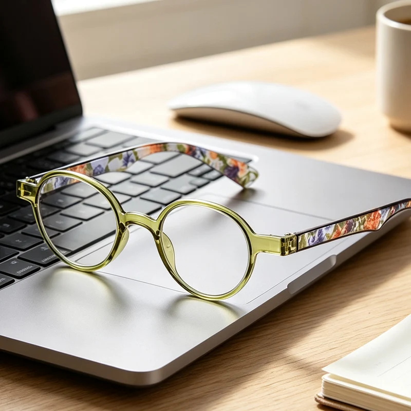 Ultralight Round Blue Light Blocking Glasses Women Fashionable Small Frame Eyewear for Computer Men's HD Eyeglasses Plus Diopter