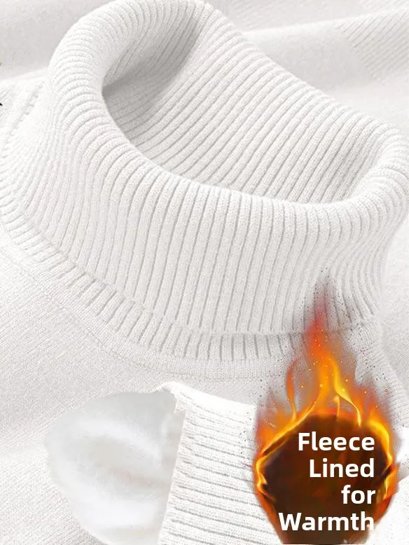 Suéter de Cuello Alto para Hombre, For de Felpa, ueso, Estilo Coreano, Csa de Invierno, Abrigo Cálido