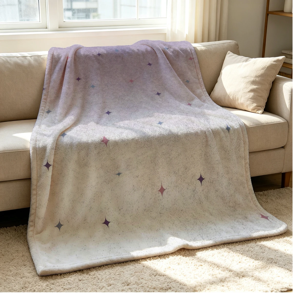 Twinkle Dust Flannel Blanket Warm Soft Halloween Christmas Couch Warm Cozy Decorative Decor Gift for All Season
