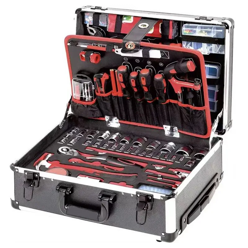 Set di utensili manuali OEM di alta qualità Kit di strumenti di riparazione auto Cassetta degli attrezzi meccanica Kit di cacciaviti a cricchetto per chiavi in acciaio con presa domestica