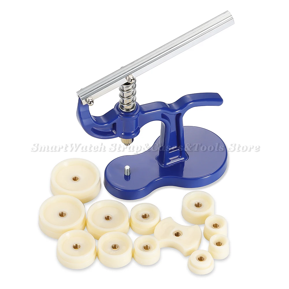 أداة ضغط الغطاء الخلفي للساعات المغلقة مع 12 مقاسًا من الغطاء الخلفي، مجموعة أدوات إصلاح الضغط لصانع الساعات