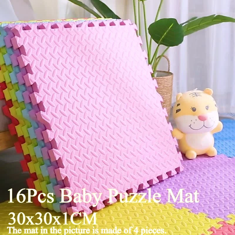 

16Pcs Baby Puzzle Interlocking Exercise Mat Bebe Mattress EVA Foam Baby Blanket Kids Carpet Play Mat for Children 30x30x1CM